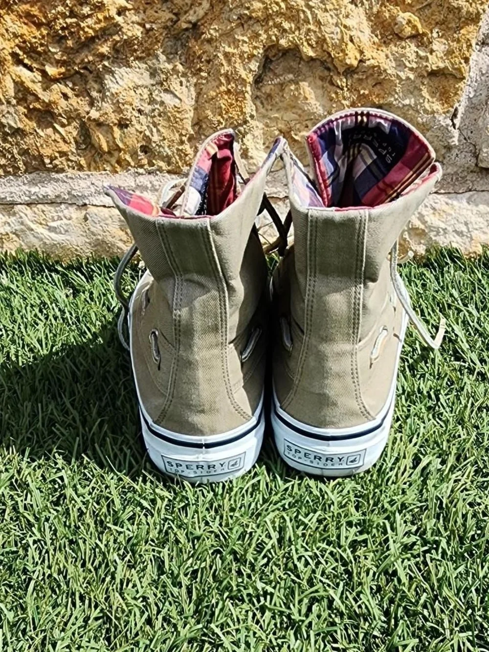 Sperry Bahama Boot Olive Canvas High-Top Sneakers